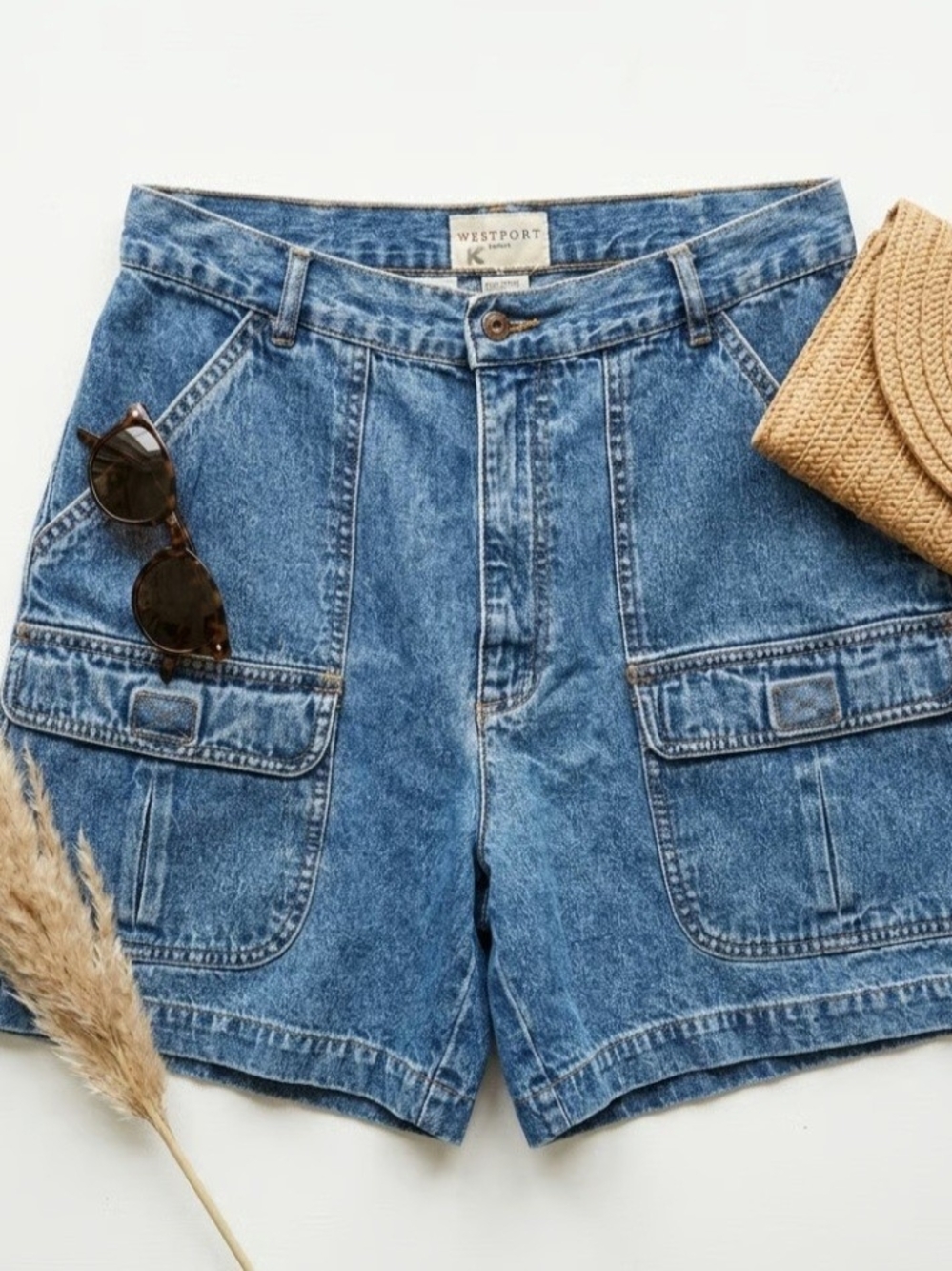 Westport Blue Denim Cargo Shorts - Women's